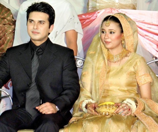 Ali Haider with her wife in his wedding ceremony