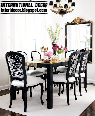 classic Italian dining room furniture ideas, black and white dining room furniture