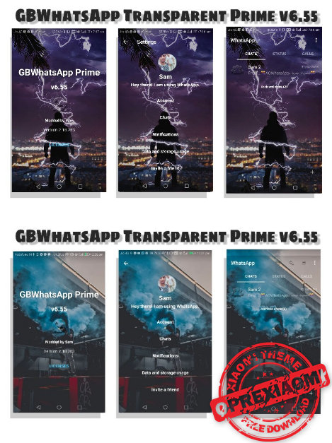 Download GBWhatsApp Transparent Prime v6.55 Apk Versi Terbaru Designer By Sam