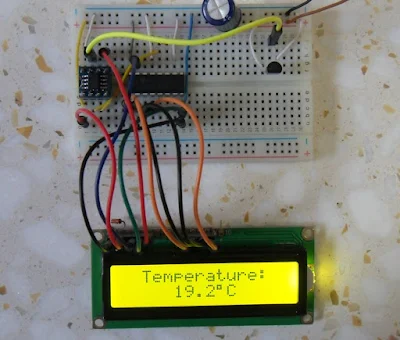 PIC12F1822 with LM35 temperature sensor hardware circuit