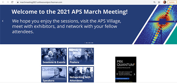 APS March Meeting, online from March 15-19, 2021 (Source: www.march.aps.org)
