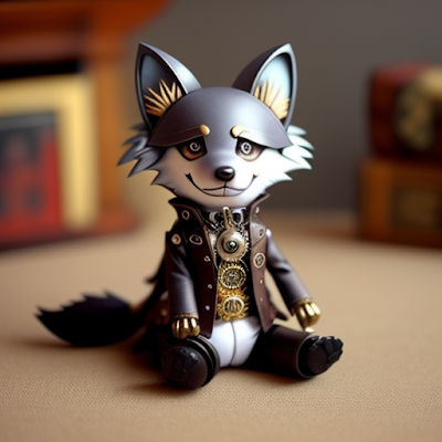 Steampunk Wolf Statue Miniature 3D amazingwallpapersa blogspot com (11)