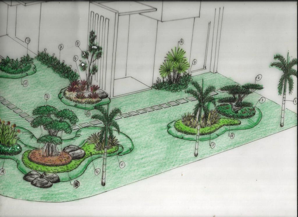  Sketsa  taman  tukang taman  murah Tukang Taman 