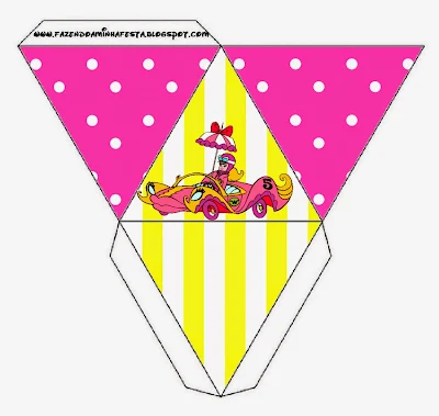 Penelope Pitstop Free Printable Pyramid Box.