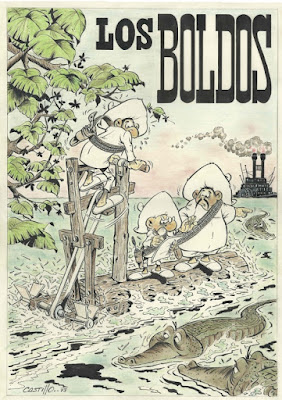 Ilustración a gran tamaño de Los Boldos (publicados en Alemania como Papi Tomato)