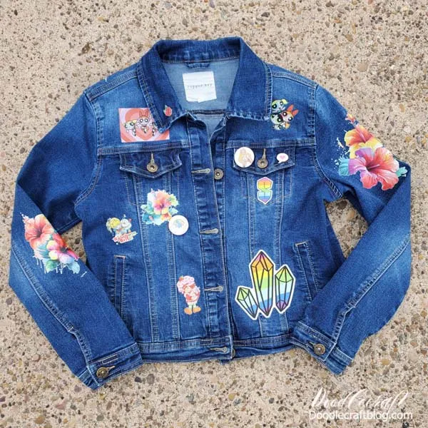DTF Transfers Ready to Press Jean Jacket!  Let me show you how to make the cutest jean jacket upcycle using DTF (Direct to Film) Transfers that are ready to press.   I love how this cute jacket turned out--and you can customize yours any way you want!