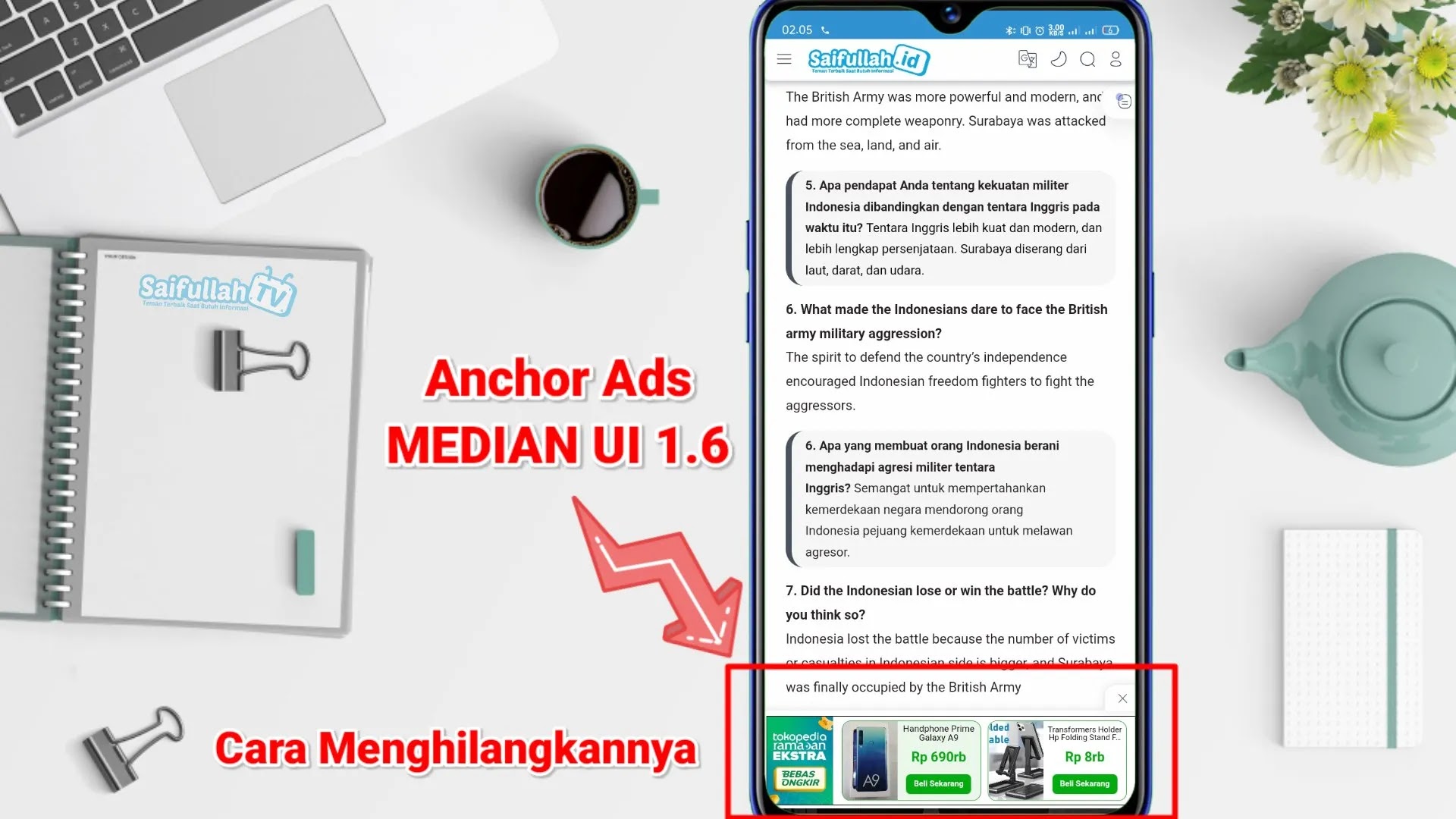 Cara Menghilangkan Iklan Anchor Pada Median UI 1.6