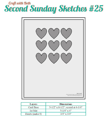 Craft with Beth: Stampin' Up! Second Sunday Sketches card sketch challenge graphic #25 with measurements