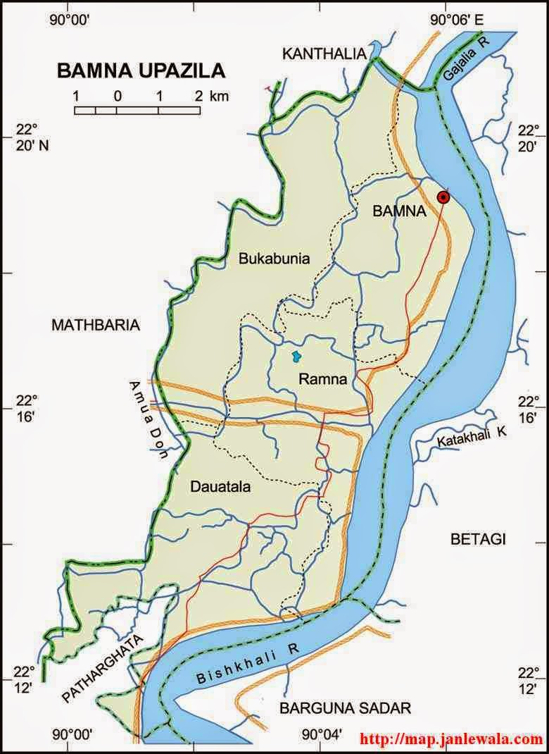bamna upazila map of bangladesh