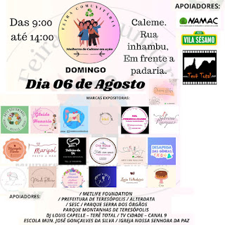 Dia 06-08 Feira comunitária Mulheres em Ação no Caleme Teresópolis