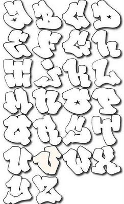 Graffiti walls: Lettter A - Z in Graffiti Alphabet Bubble