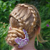 Purple Hairclip and Double Lace Braids