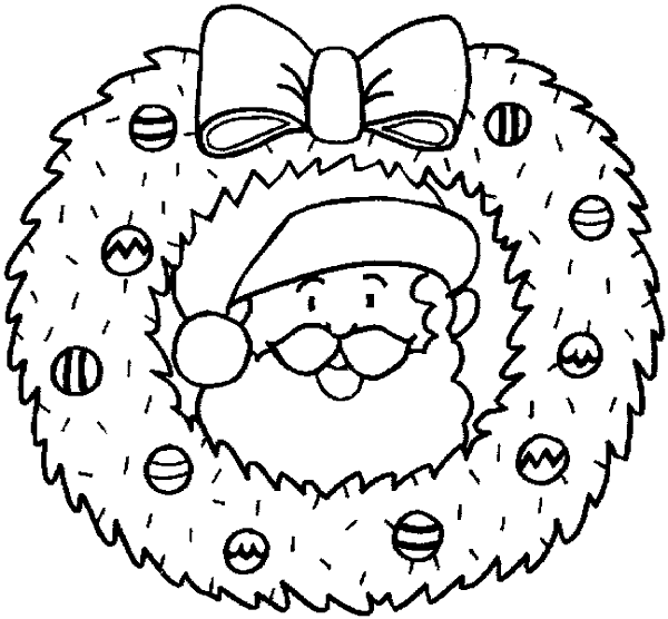 Christmas Wreath Coloring Page