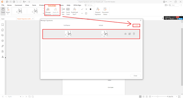Foxit e-Sign - Add Signature