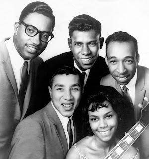 Smokey Robinson & the Miracles black and white group publicity photo