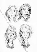 A model sheet for a portfolio I was working on and some faces I sketched . (maandme)