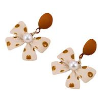 Polka Dot Bow Earrings for Women