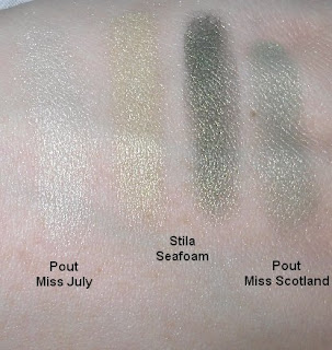 stila seafoam pout miss scotland miss july swatches