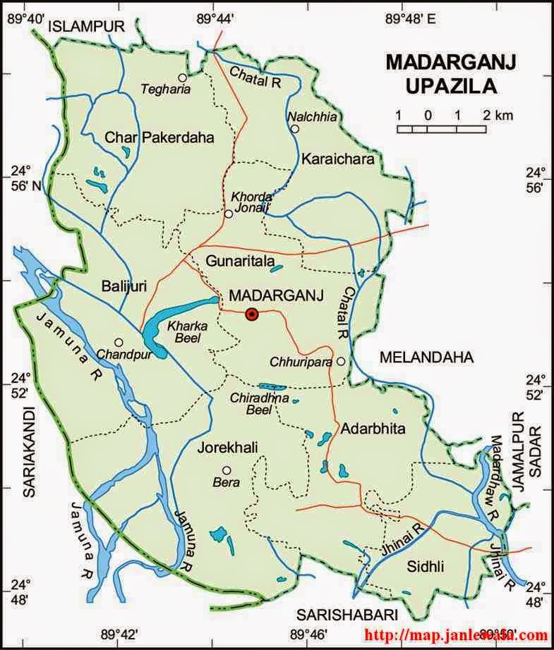madarganj upazila map of bangladesh