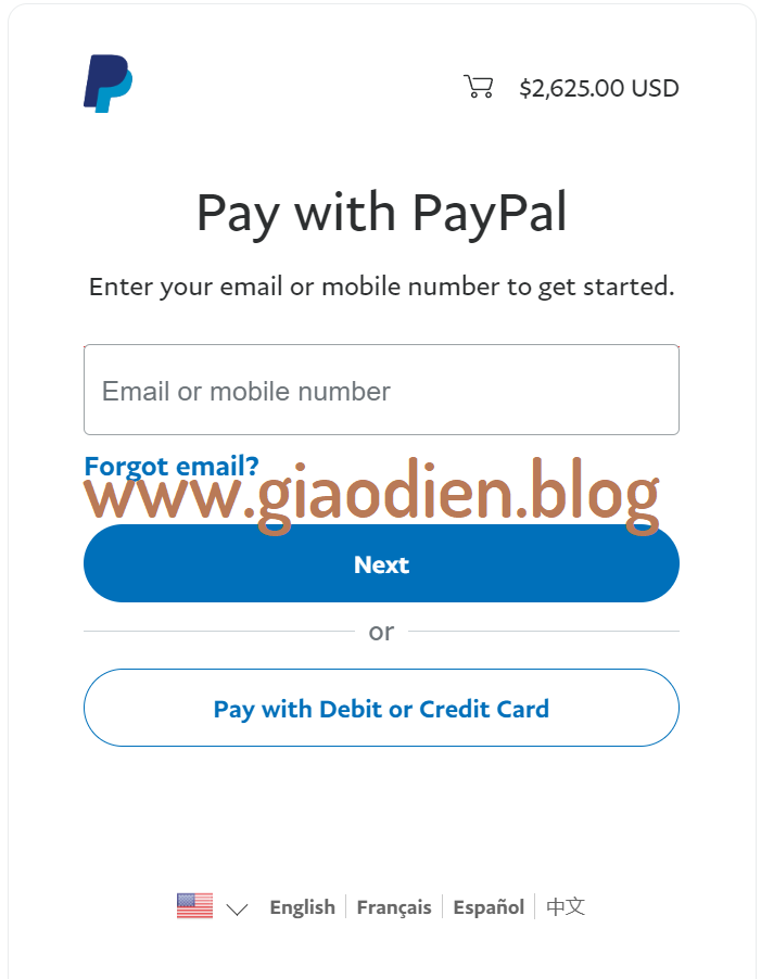 Phương thức thanh toán tiền bằng Paypal