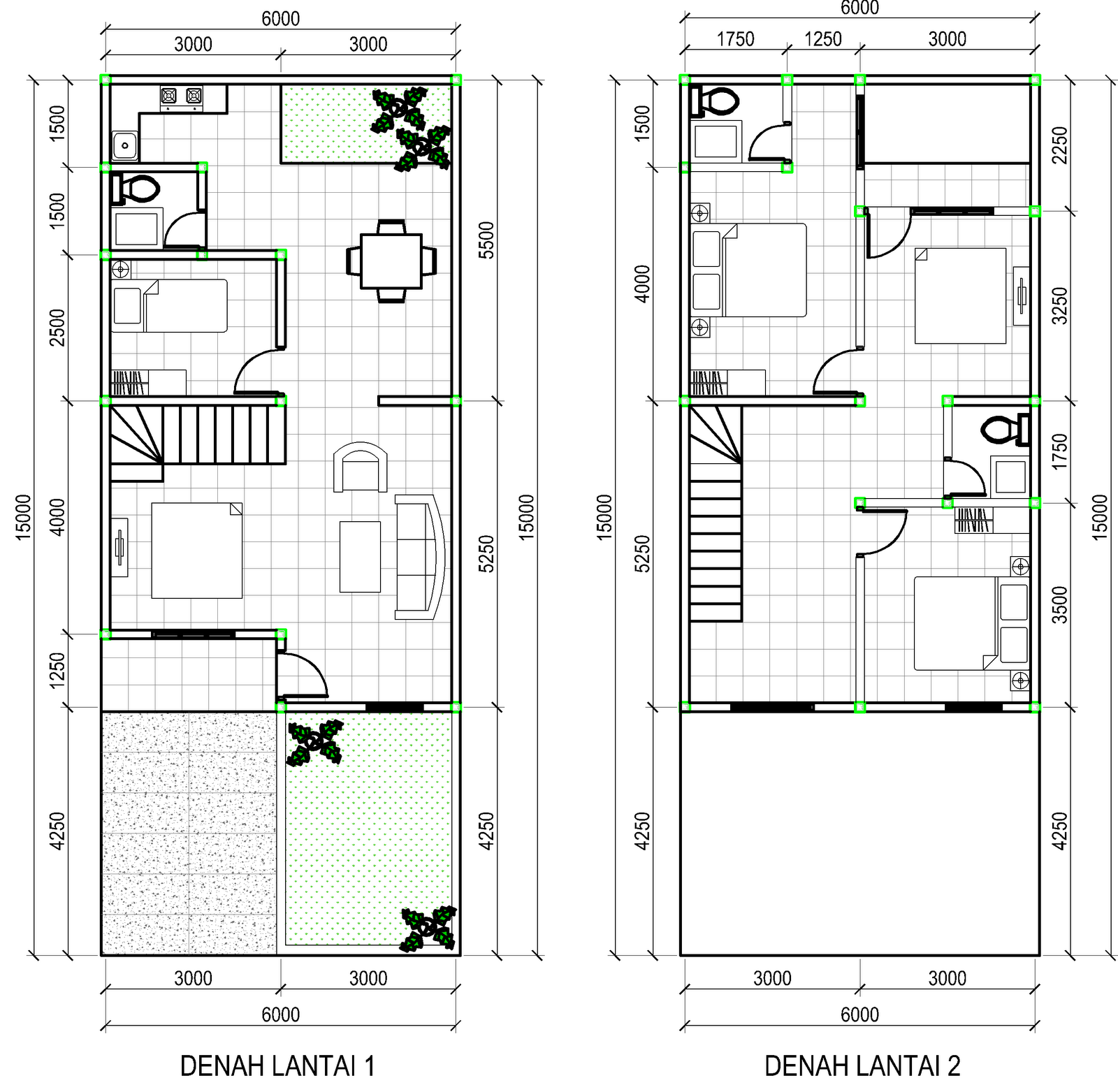 Contoh Denah Rumah Minimalis 2 Lantai Type 70 ~ Gambar 