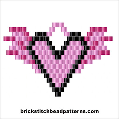 Free brick stitch bead weaving earring pattern color chart