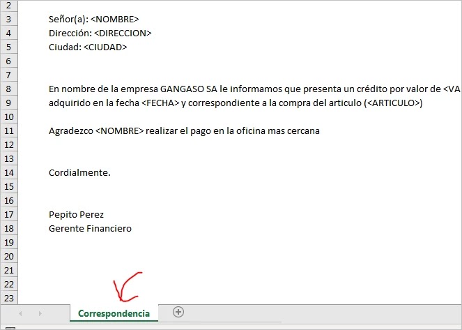 combinación de correspondencia entre dos archivos de Excel