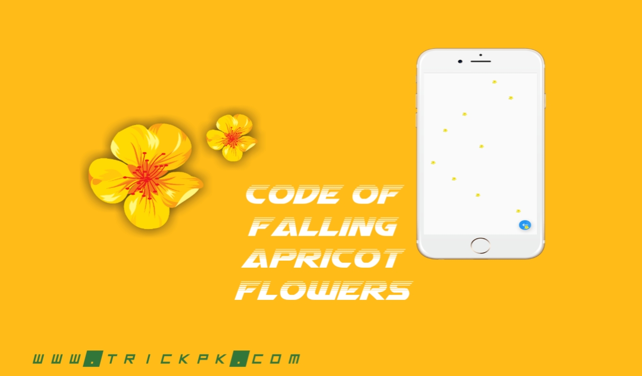 Share Code Falling Apricot Golden Flowers for Bloggers