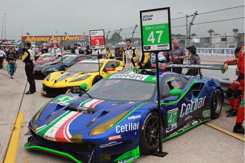 The Teams are set up in pit lane early Saturday for the fan ‘grid walk.’  Ironically the GTD #47 Ferrari and the GTD PRO #3 Corvette both finished 1st in their respective classes.