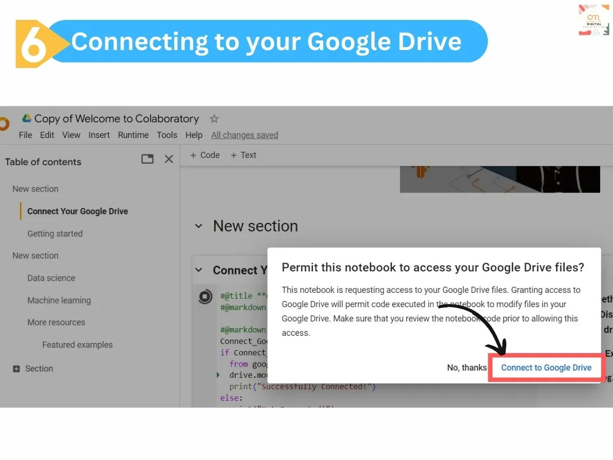 Connecting to your Google Drive 4