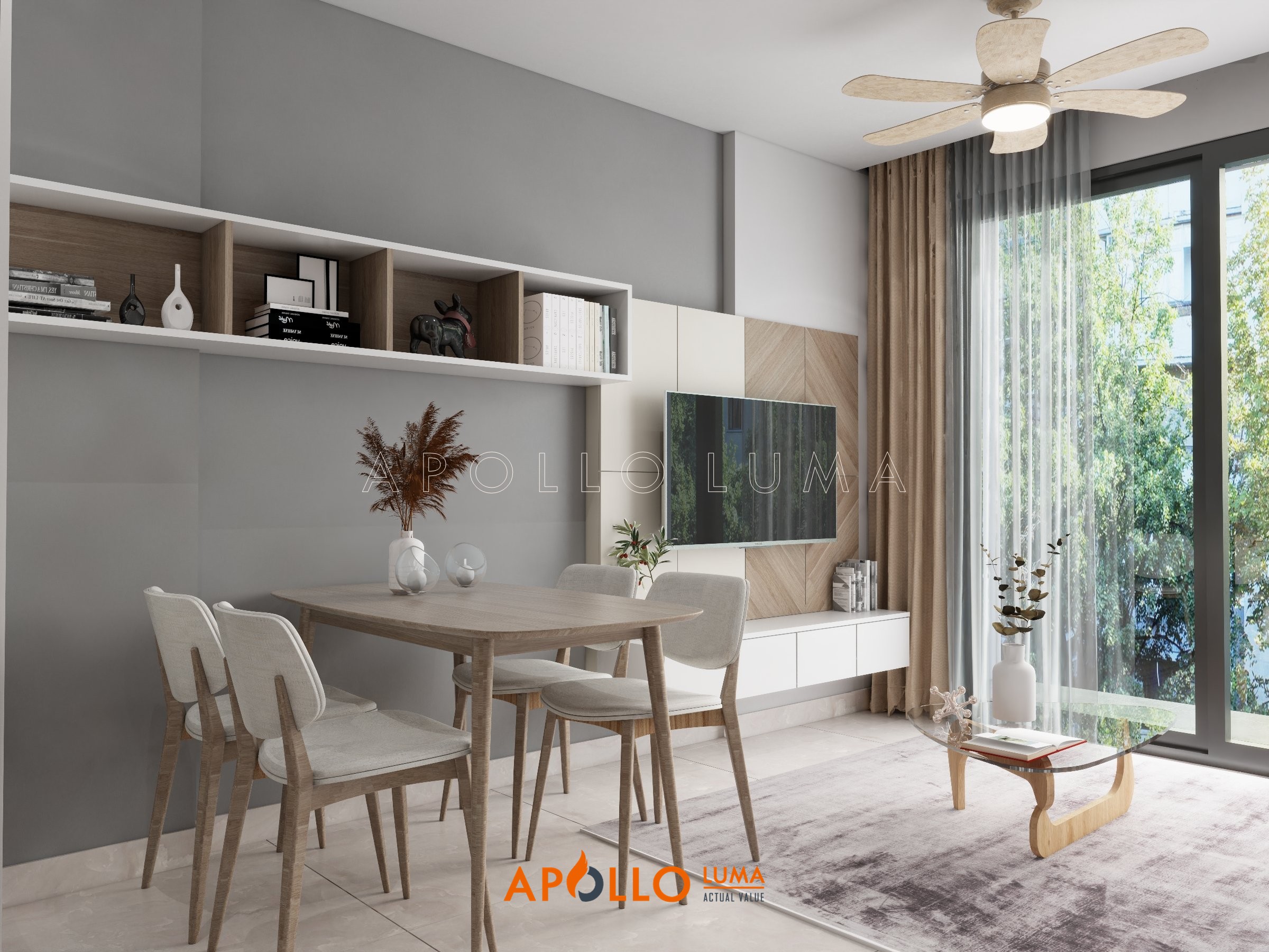 Concept thiết kế nội thất căn hộ 1PN+1 Tòa S1.07 Vinhomes Ocean Park