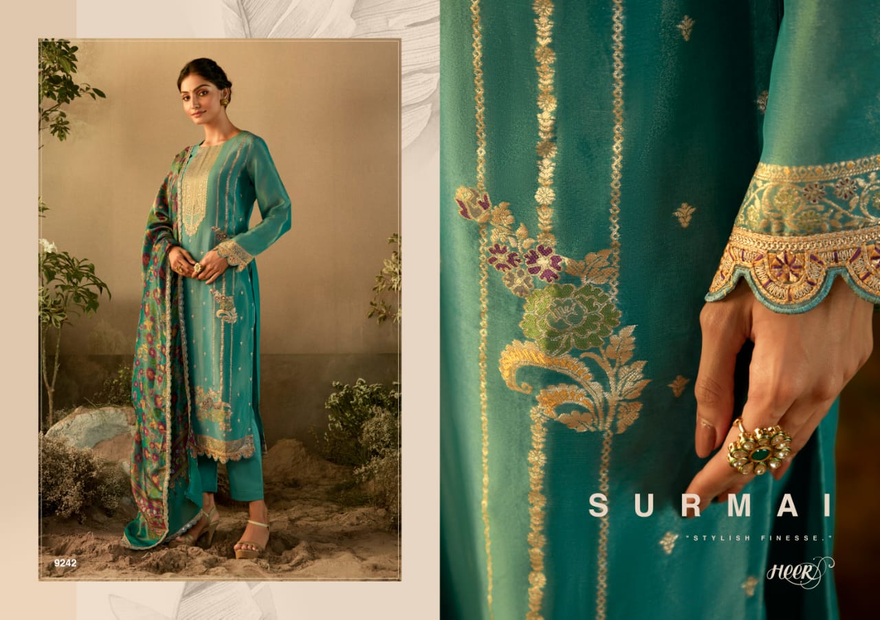 Surmai Kimora Heer Banarasi Embroidery Work Pant Style Suits