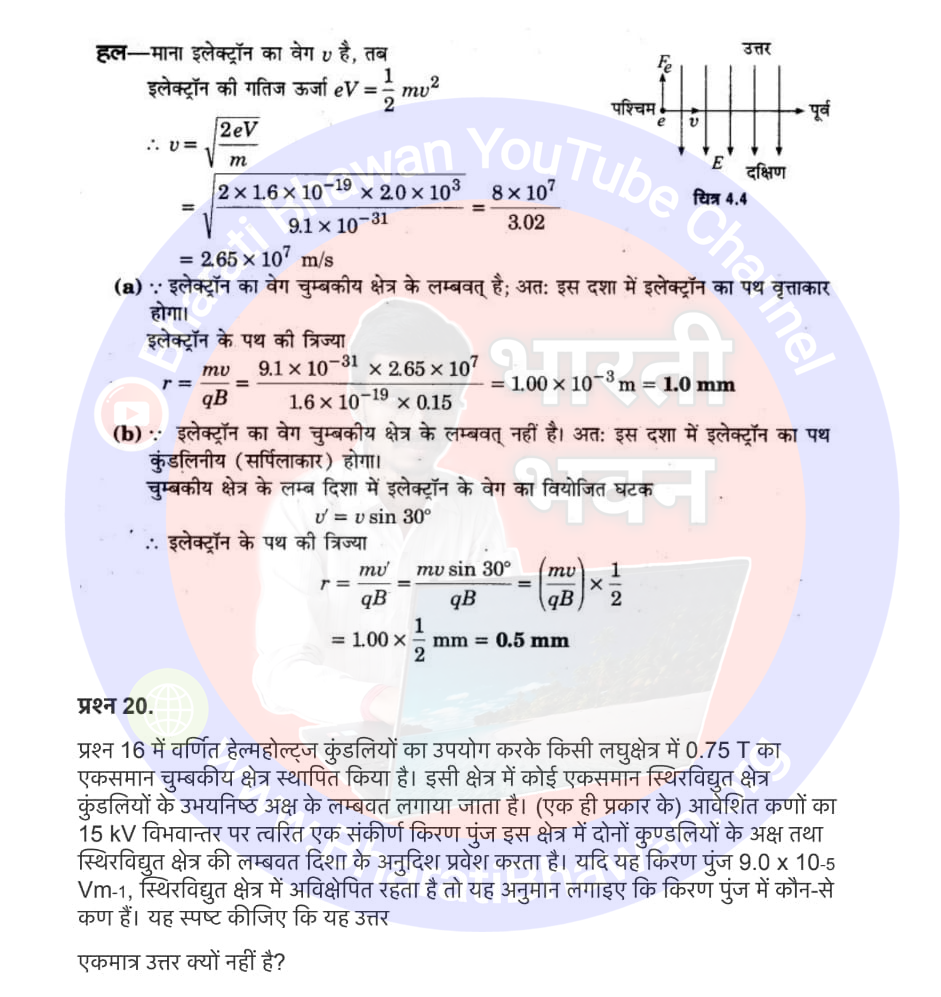 Class 12th Physics Chapter 4. Moving Charge and Magnetism | 4. गतिमान आवेश और चुम्बकत्व, Class 12 Physics Chapter 4 in Hnidi, कक्षा 12 नोट्स, सभी प्रश्नों के उत्तर, कक्षा 12वीं के प्रश्न उत्तर, भौतिकी-I (XII)