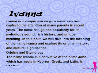 meaning of the name "Ivanna"