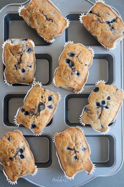 Mini plumcake yogurt e mirtilli