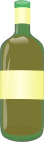 Green Bottle With Yellow Label Clipart
