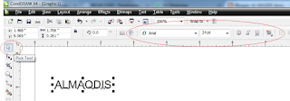text tool almaqdis desain grafis