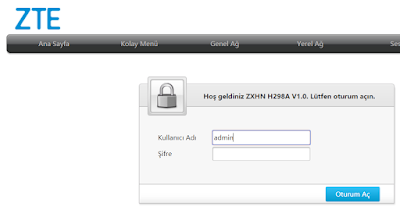 ZTE ZXHN H298A Fiber Modem Kurulumu ve WLAN SSID Konfigürasyonu