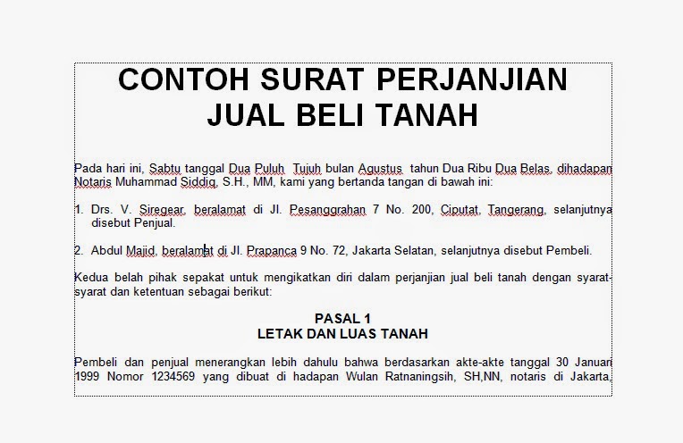 Budidaya Burung: [.doc] CONTOH SURAT PERJANJIAN JUAL BELI 