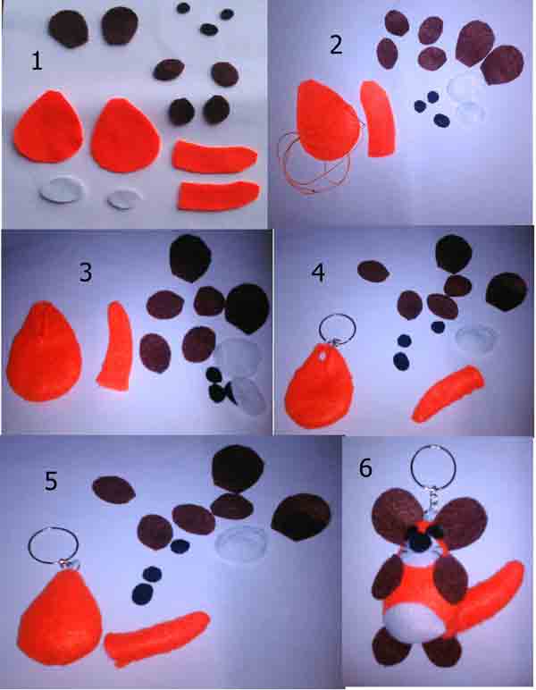 Tutorial Membuat Gantungan Kunci Tikus dari Kain Flanel