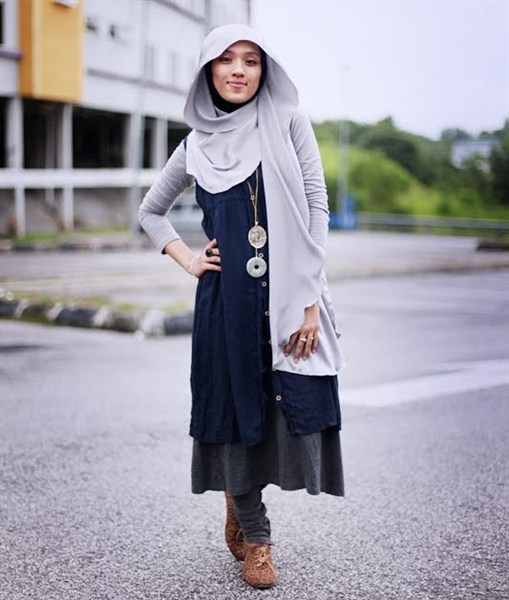 gaya model hijab simple casual terbaru 2017/2018