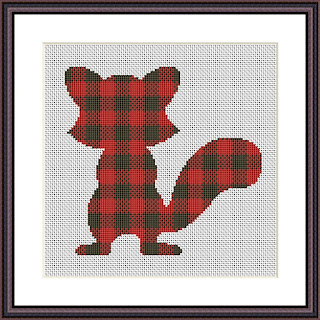 Lumberjack Squirrel cross stitch pattern  - Tango Stitch