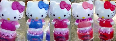 DOLLAR TREE HAUL Peelable nail polish HK Sanrio HelloKitty magenta pink red blue peach violet $1 review