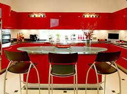Red Kitchen Cabinets Design Image