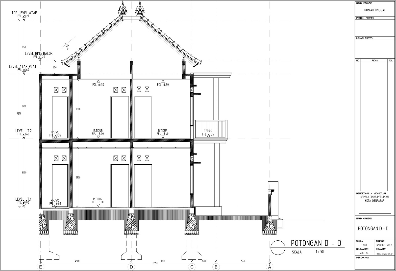 Denah Rumah  2  Lantai  Model 2022 Denah Kolom Rumah  2  Lantai 