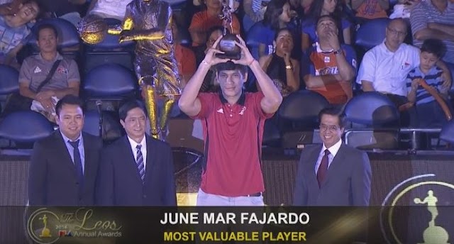 PBA Awarded SMB Center June Mar Fajardo’s Third Straight MVP