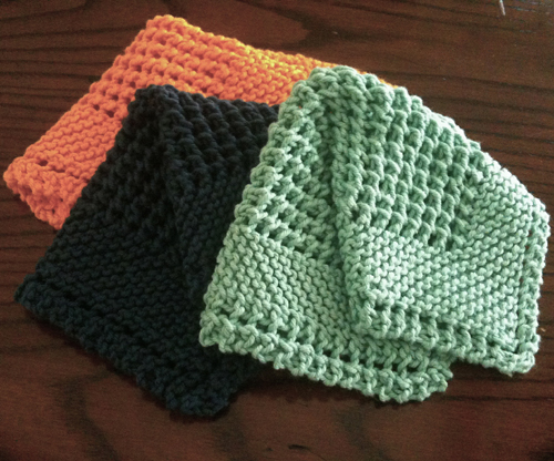 Diagonal Knit Dishcloth - Free Pattern