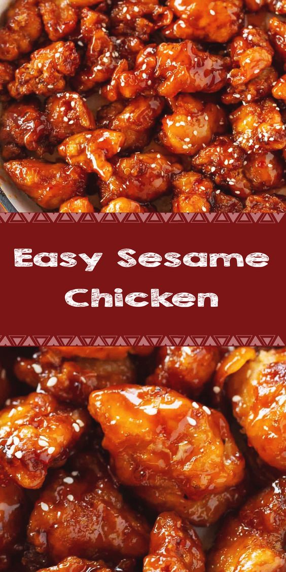 Easy Sesame Chicken #dinner #easydinnerrecipe #chickenrecipes #recipeoftheday #chicken #chickenfoodrecipes #chickenhouses #chickendinner #healthyrecipes 