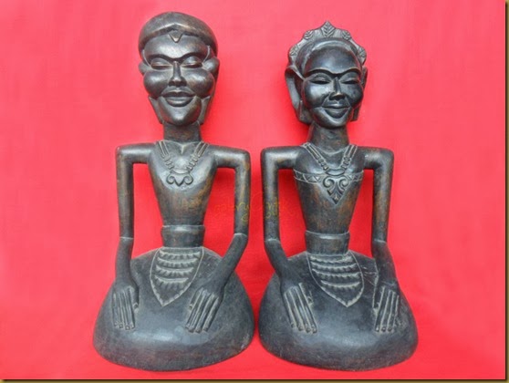 Old wooden Javanese statue