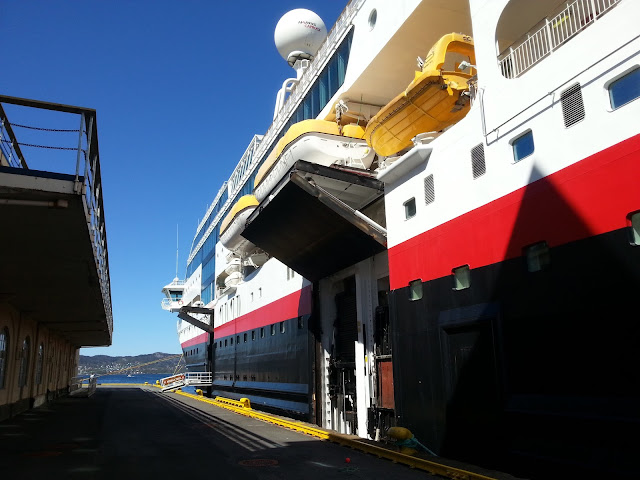 Hurtigruten cruise ship MS Midnatsol docked in Bergen, Norway